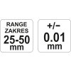 Mikrometr mechanický 25-50mm+00,01mm