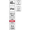 Prodlužovák bubnový 4zásuvky IP44 16A  40 m