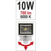 Reflektor s vysoce svítivou COB LED, 10W, 700lm, IP44, pohyb. senzor