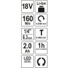 Utahovák rázový AKU 18V 160Nm 2.0Ah_5