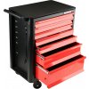 Skříňka dílenská pojízdná 7 zásuvek černo/červená