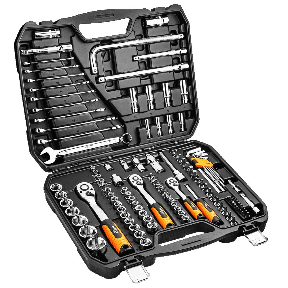 Nástrčné kľúče NEO 1/4", 3/8", 1/2", sada 126 ks, CrV 08-667