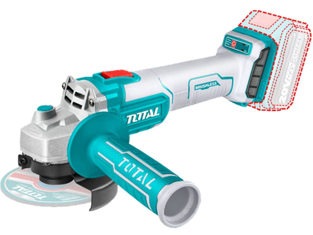 Total TAGLI201158 - AKU úhlová bruska 115 mm, 20V Li-ion, bez baterie a nabíječky