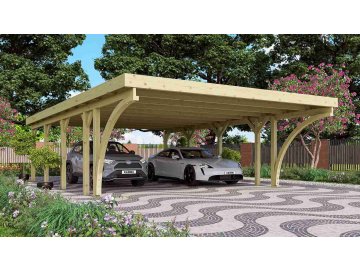 carport KARIBU CLASSIC 3C 61980 ocelové střešní plechy LG3368