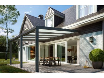 hliníková pergola SKYLUX CLIMALUX 4,0 x 4,0 m antracit + čirý PC LG2191