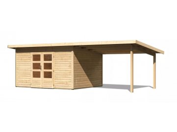 dřevěný domek KARIBU NORTHEIM 4 + přístavek 330 cm (91471) natur LG3858