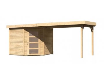 dřevěný domek KARIBU SCHWANDORF 5 + přístavek 280 cm (77750) natur LG3914