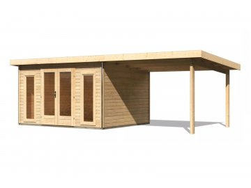 dřevěný domek KARIBU RADEBURG 2 + přístavek 330 cm (31480) natur  LG3930