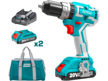 Total TIDLI20608 - AKU vrtací šroubovák s příklepem 20V Li-ion, včetně baterie a nabíječky