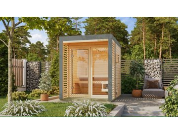 finská sauna KARIBU ARES 1 (213) natur / šedá LG4510