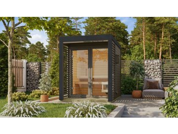 finská sauna KARIBU ARES 1 (217) terragrau / antracit LG4515