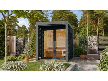 finská sauna KARIBU ARES 1 (234) antracit / šedá LG4513