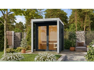 finská sauna KARIBU ARES 1 (232) antracit / bílá LG4514