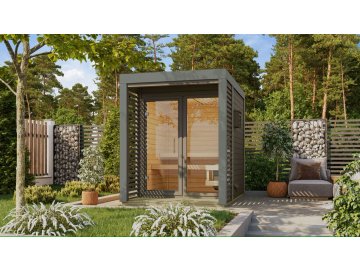 finská sauna KARIBU ARES 1 (216) terragrau / šedá LG4516