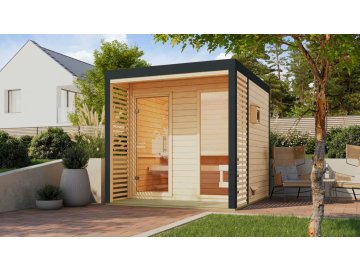 finská sauna KARIBU ARES 2 (260) natur / antracit LG4518
