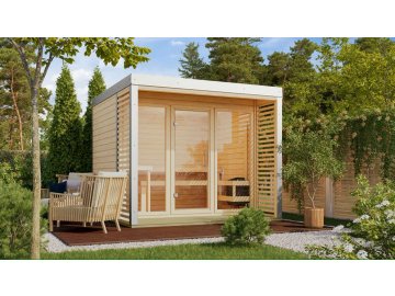 finská sauna KARIBU ARES 3 (328) natur / bílá LG4529