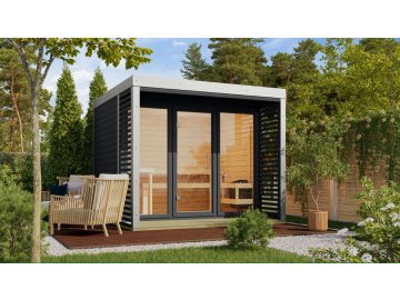 finská sauna KARIBU ARES 3 (334) antracit / bílá LG4532
