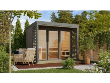 finská sauna KARIBU ARES 3 (332) terragrau / šedá LG4534
