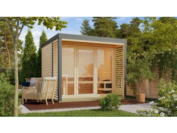 finská sauna KARIBU ARES 3 (34071) natur / šedá LG4675