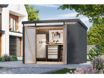 plechový domek KARIBU IRIDIUM 3 (48455) antracit LG4811