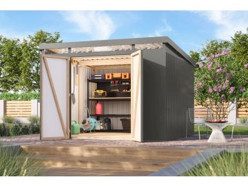 plechový domek KARIBU IRIDIUM 3,5 (48456) šedý LG4815