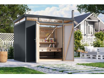 plechový domek KARIBU AURUM 3 (53670) antracit LG4834