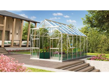 skleník VITAVIA URANUS 9900 čiré sklo 3 mm stříbrný