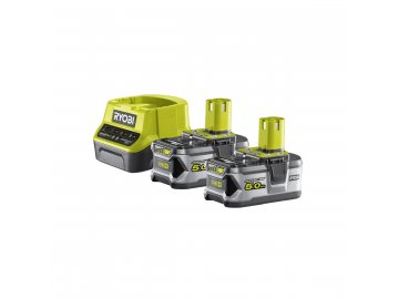 Ryobi RC18120-250 - sada 2x 18 V lithium iontová baterie 5 Ah s nabíječkou RC18120 ONE+