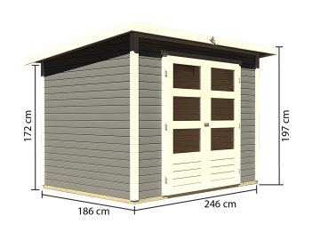 dřevěný domek KARIBU STOCKACH 3 (82979) tm. šedý