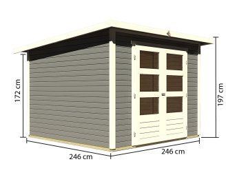 dřevěný domek KARIBU STOCKACH 4 (82981) tm. šedý