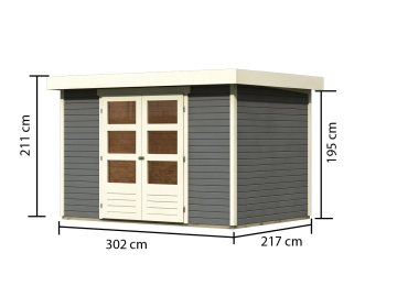 dřevěný domek KARIBU ASKOLA 4 (91430) tm. šedý