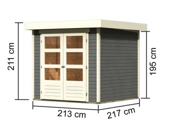 dřevěný domek KARIBU ASKOLA 2 (82901) tm. šedý
