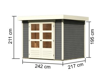 dřevěný domek KARIBU ASKOLA 3 (82902) tm. šedý