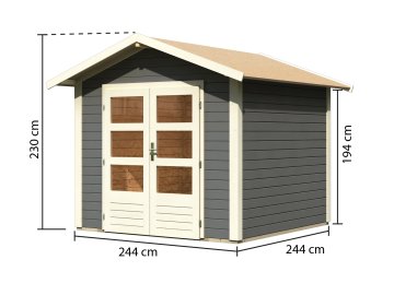 dřevěný domek KARIBU TALKAU 4 (83337) tm. šedý