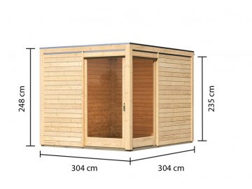 dřevěný domek KARIBU QUBU ECK 83314 natur