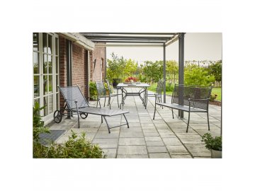 Royal Garden Excelsior Set - sestava nábytku (1x stůl Royal Verso + 4x stoh. židle Excelsior + 1x lehátko Excelsior)
