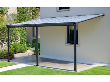 hliníková pergola LANITPLAST WALL 43 antracit + čirý PC