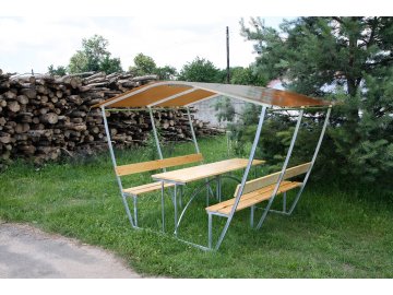 zahradní zastřešená lavička LANITPLAST TIRUP 3 / bronz PC 8 mm