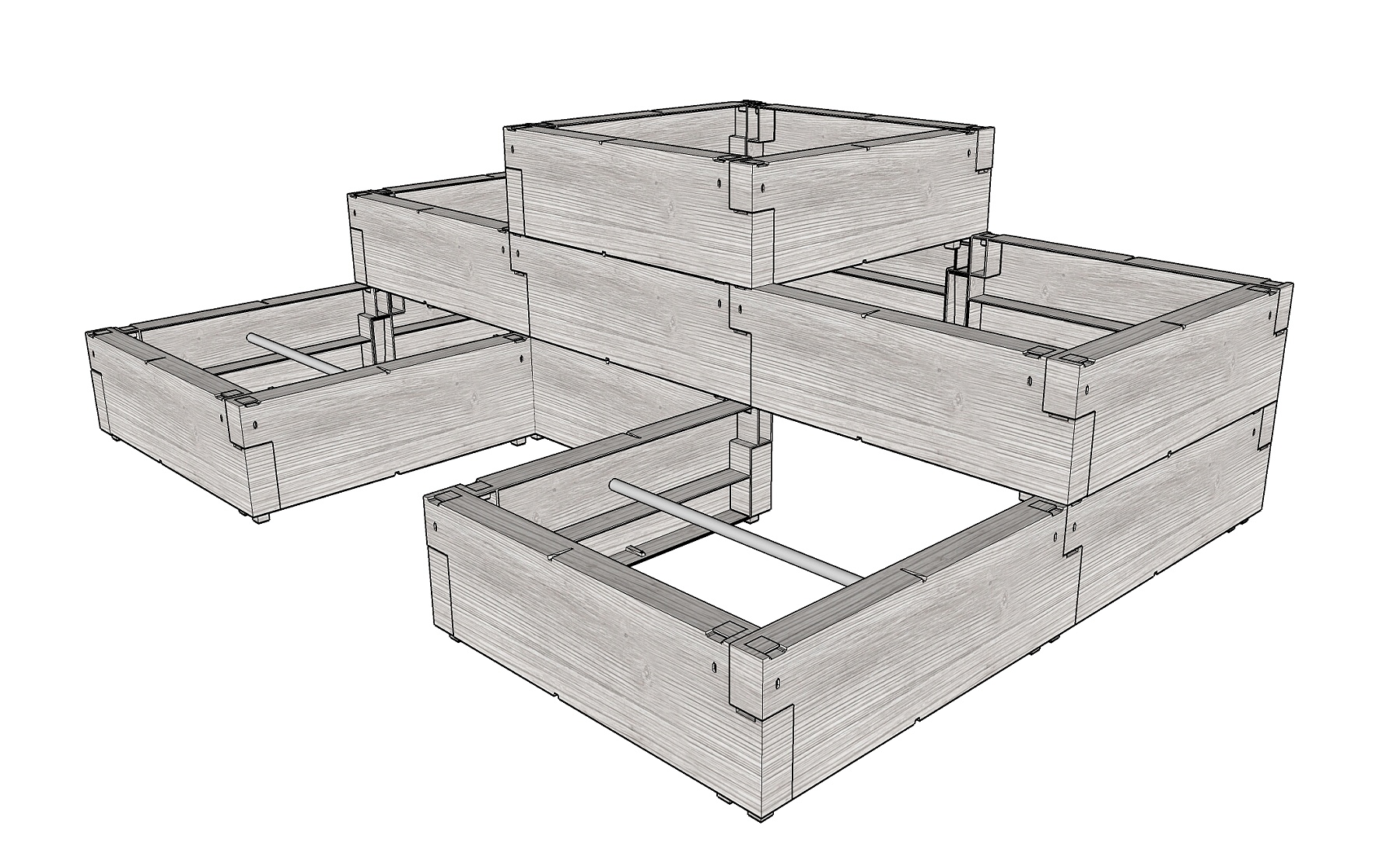 Lanitplast vyvýšený záhon JUWEL TIMBER ERGOLINE StepTwo LG3132