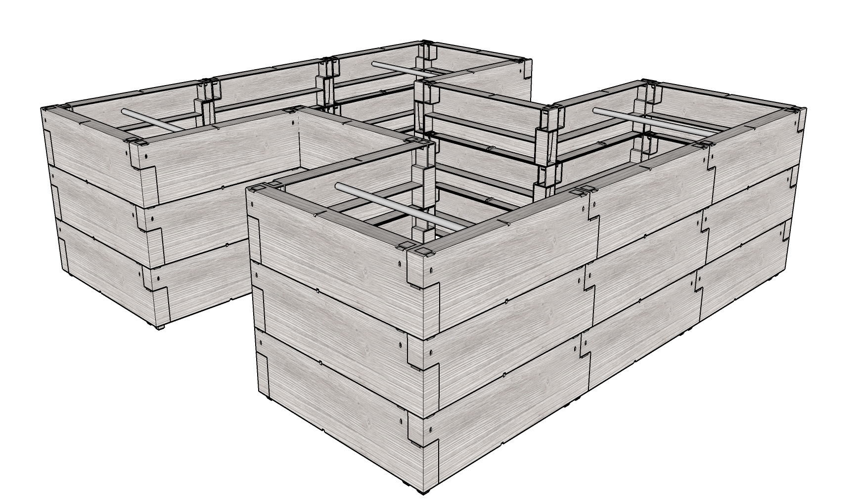 Lanitplast vyvýšený záhon JUWEL TIMBER ERGOLINE H LG3133