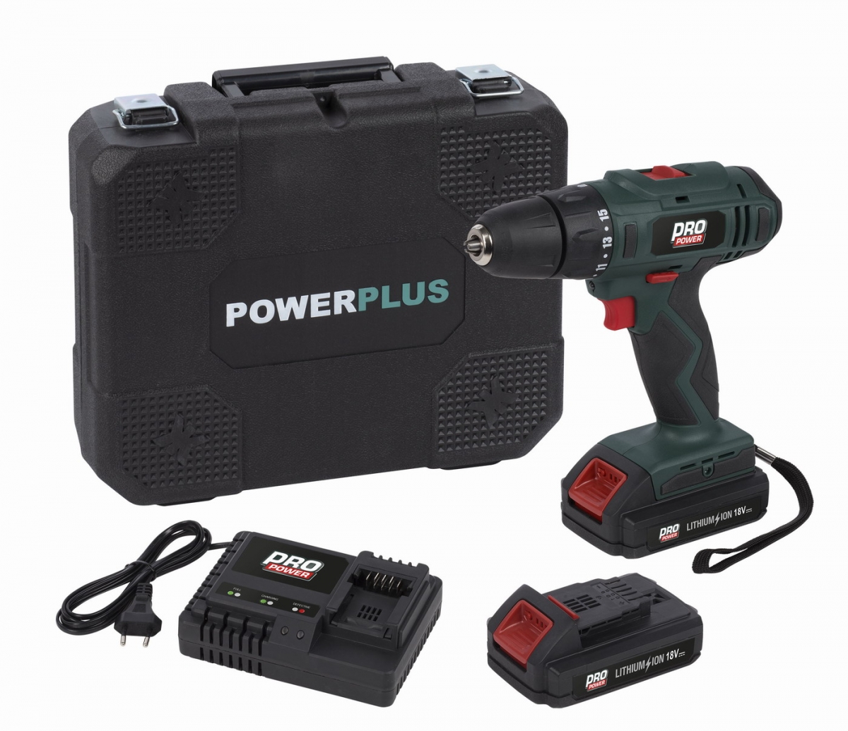 POWERPLUS POWP8040 - Aku šroubovák / vrtačka 18V 2,0Ah LI-ION 2BAT