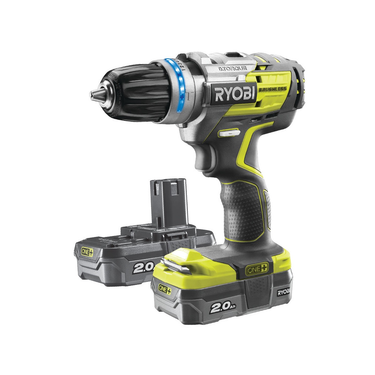 Ryobi R18PDBL-220S - 18 V bezkomutátorová příklepová vrtačka + 2x 2Ah baterie + nabíječka ONE+