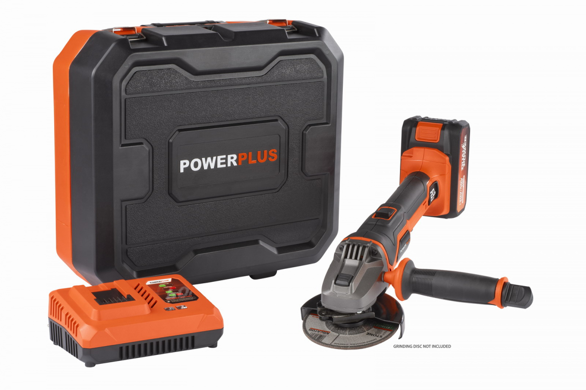 POWERPLUS POWDP35150 - Aku úhlová bruska 20V 115mm SET