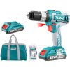 Total TIDLI2002E - AKU vrtací šroubovák s příklepem, 20V Li-ion (2x), 2000mAh, v tašce, sada 50ks