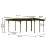 dvojitý carport KARIBU BASIC 1A 62035 LG1879