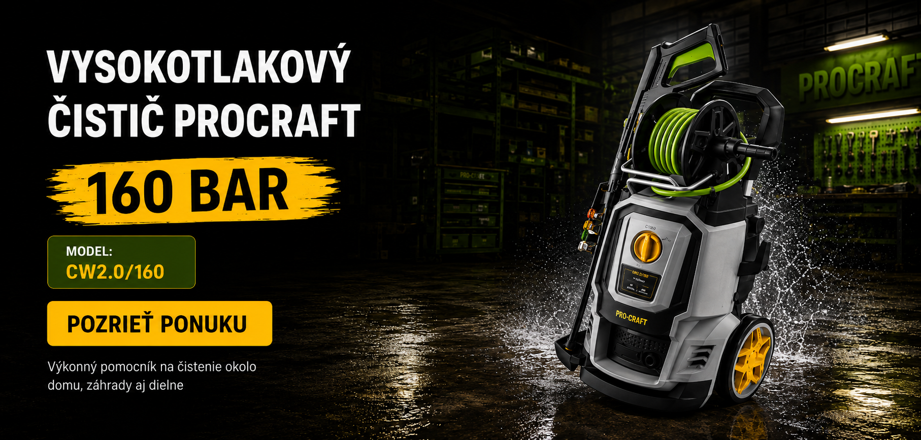 Vysokotlakový čistič Procraft 2000W, 160 bar