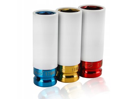 Sada 1/2" (17,19,21 mm) nástrčných hlavíc BJC pre zliatinové kolesá 1