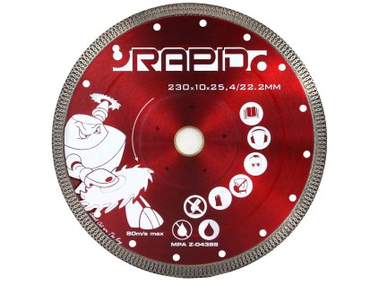 DIAMANTOVÝ CIEĽ 230x10x25,4/22,2 MM RAPID SILENT CUT RED 1