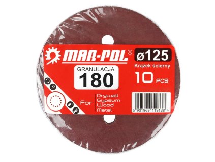 krazek scierny z otworami 125mm p180