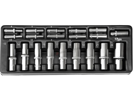 Richmann C1224 Predĺžené nádstavce 1/2", 1/4" 4-24mm, 20ks - vložka
